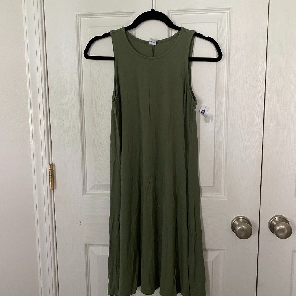 Old Navy Olive Green Sun Dress, Size S, NWT